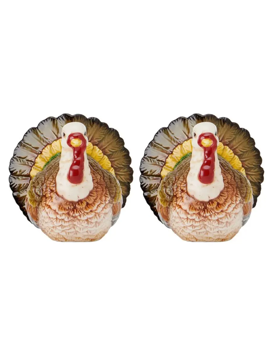 Набор солонки и перечницы Turkey в форме индейки Fitz and Floyd — изображение 6 из 7, мульти