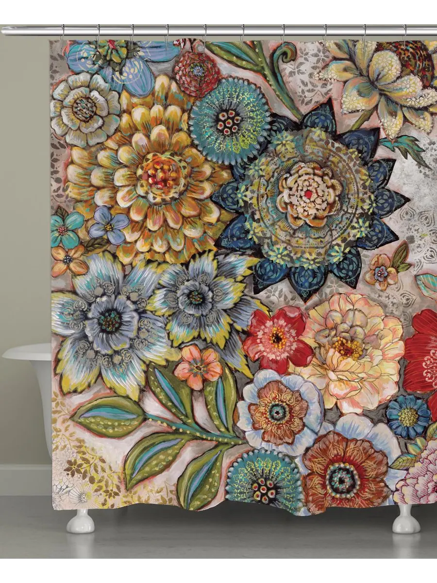 Занавеска для душа Boho Bouquet, 71 x 72 дюйма Laural Home — мульти
