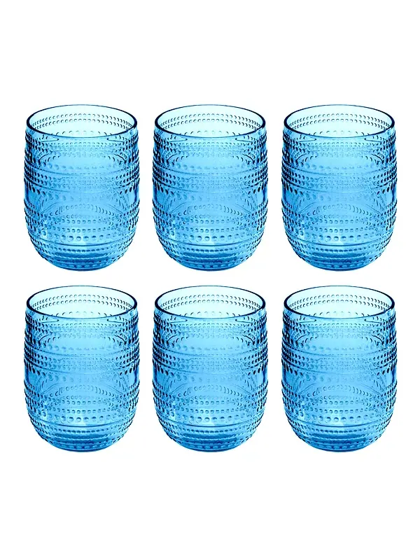 Набор из 6 кобальтовых бокалов без ножки с бусинами Abode Homewares — изображение 1 из 3, синий
