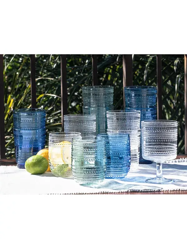 Набор из 6 кобальтовых бокалов без ножки с бусинами Abode Homewares — изображение 3 из 3, синий
