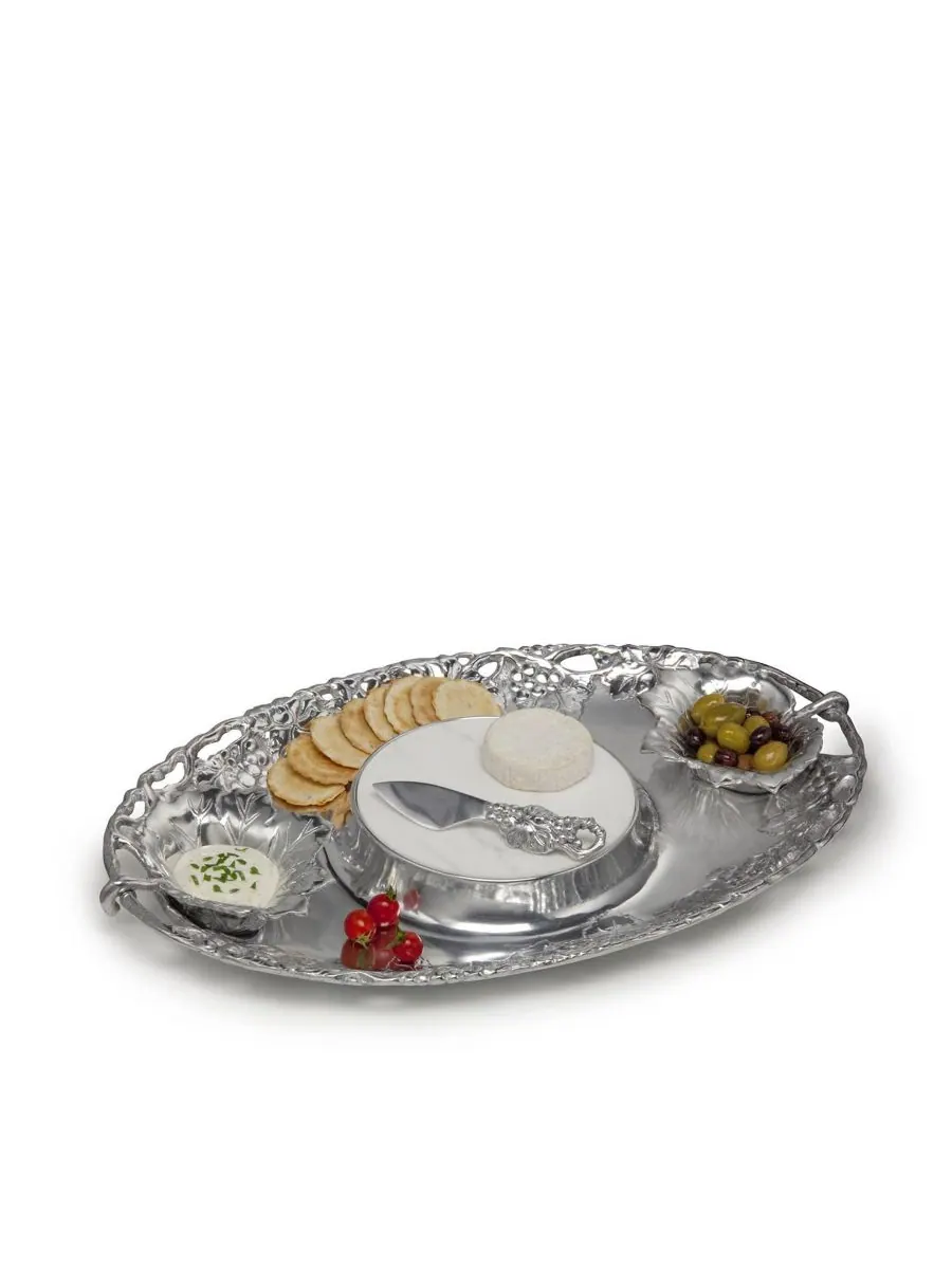 Набор из 5 предметов: алюминиевый поднос для винограда Designs Aluminum Grape Tray Entertainment — серебристый