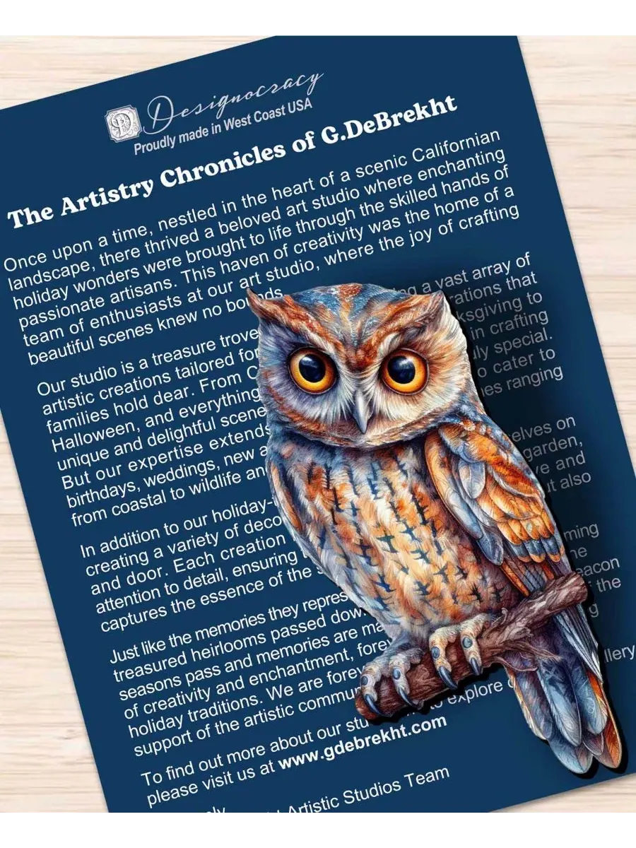 Набор деревянных елочных игрушек-прищепок Night Owls, 3 шт. Designocracy — изображение 5 из 8, мульти