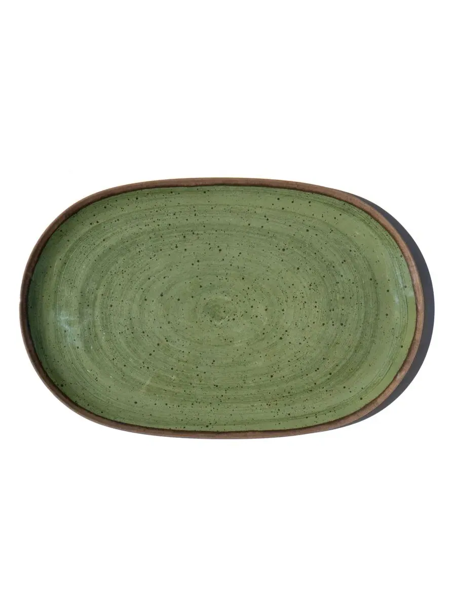 Овальное блюдо для подачи Retreat Pottery 27 см Abode Homewares — изображение 1 из 5, зеленый