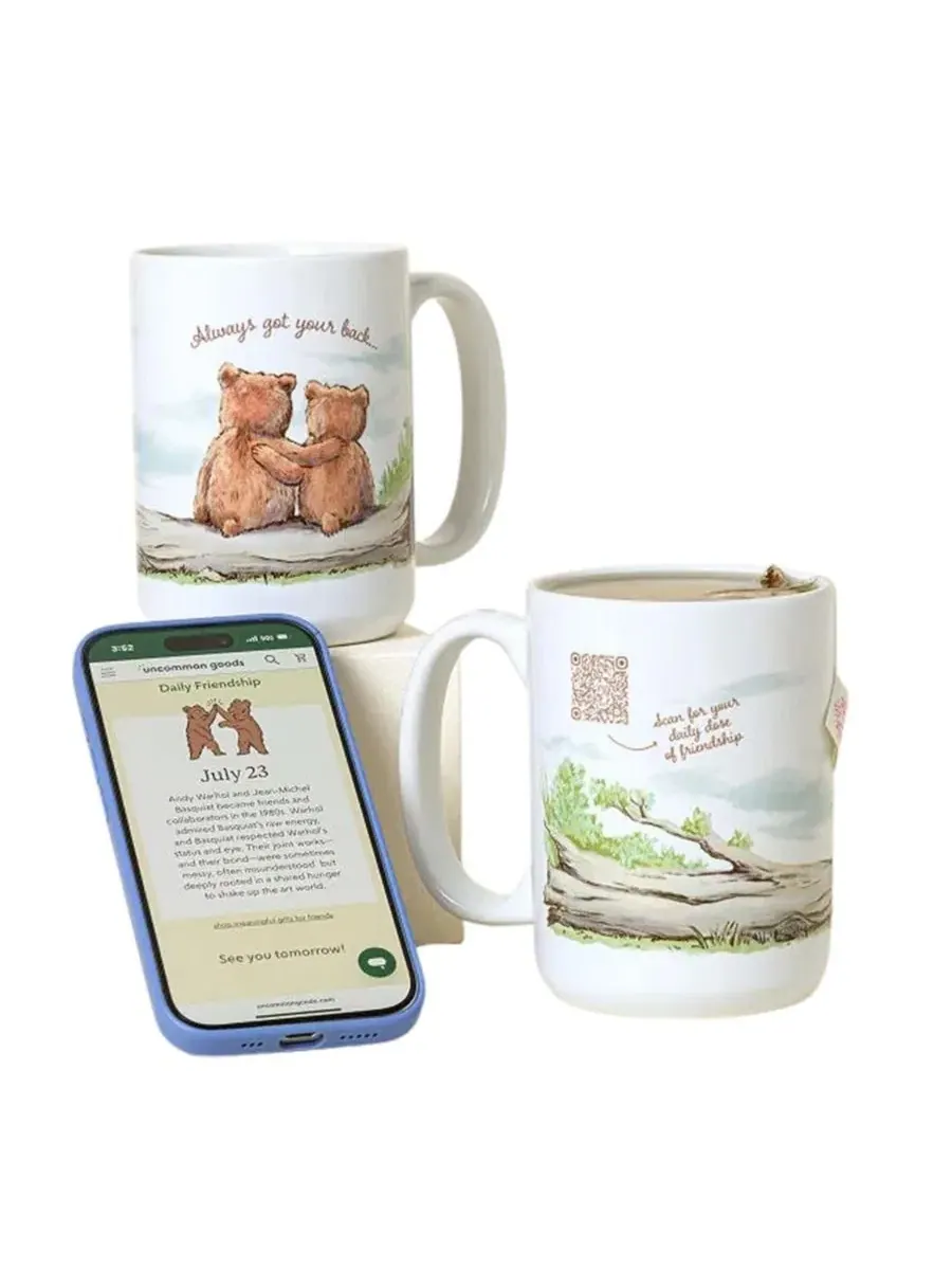 Кружка с QR-кодом и принтом Daily Dose of Friendship, 0,44 л Uncommon Goods — белый