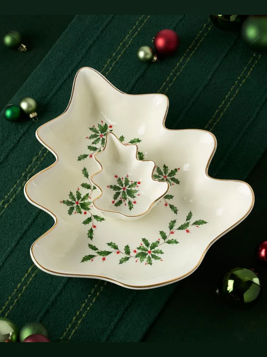 Набор для чипсов и соуса Lenox Holiday Tree — изображение 4 из 5, белый
