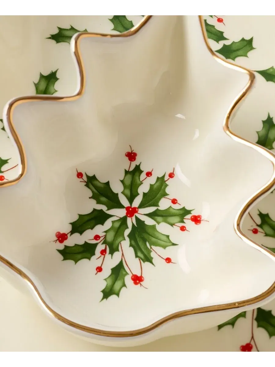 Набор для чипсов и соуса Lenox Holiday Tree — изображение 5 из 5, белый