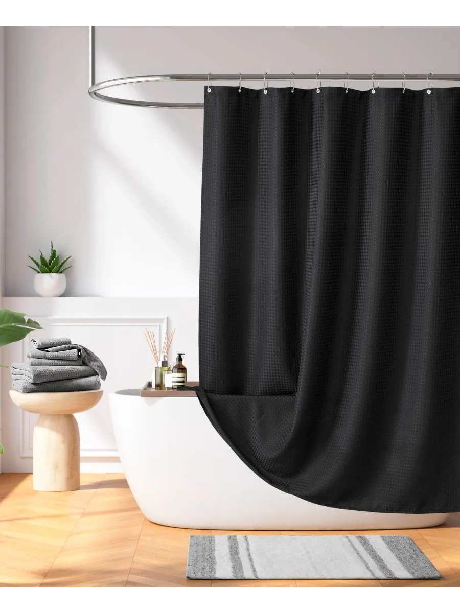 Шторка для душа Arbor Waffle, 72" x 72" Madison Park — изображение 8 из 8, черный