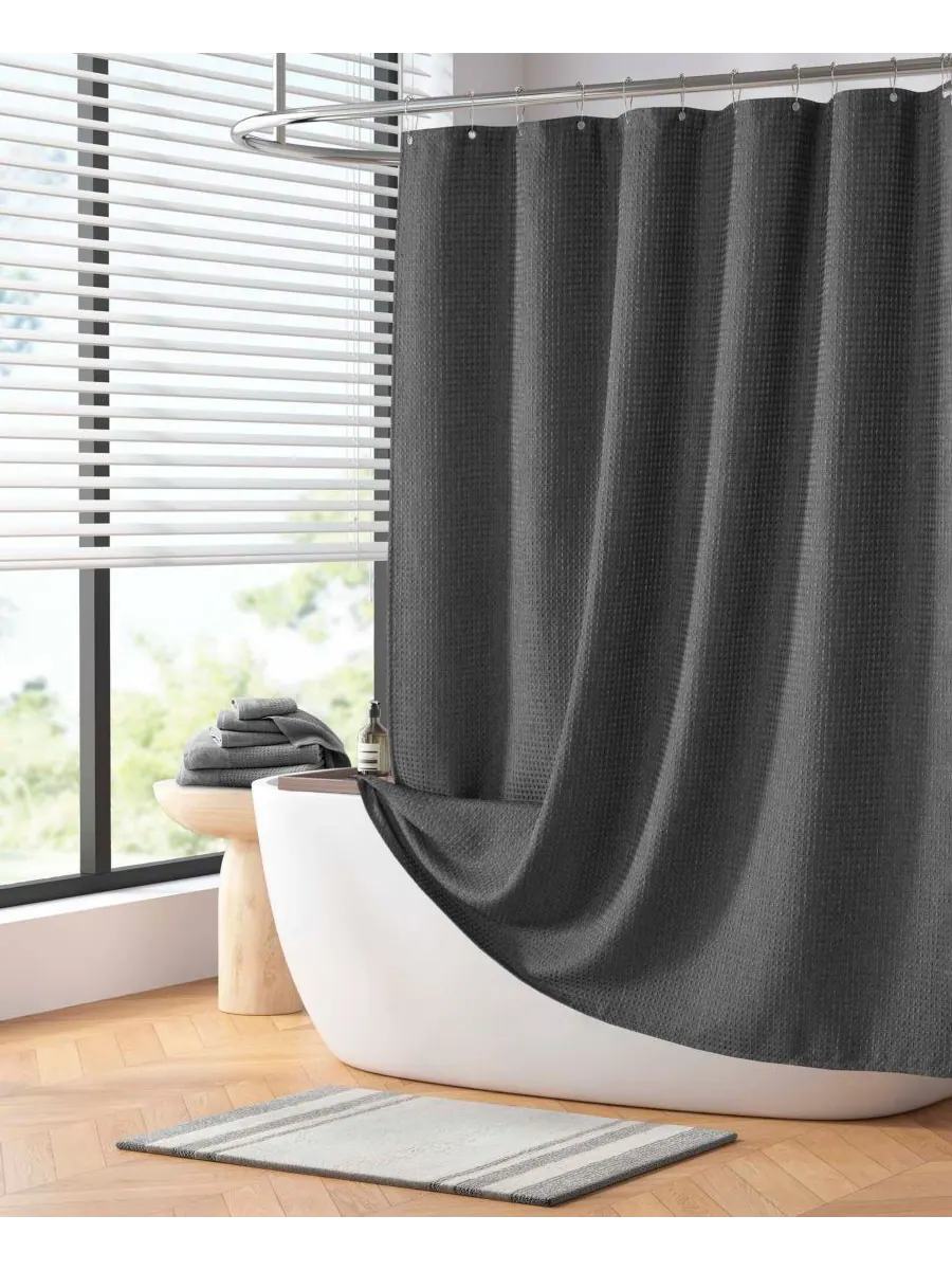 Шторка для душа Arbor Waffle, 72" x 72" Madison Park — изображение 1 из 8, темно-серый
