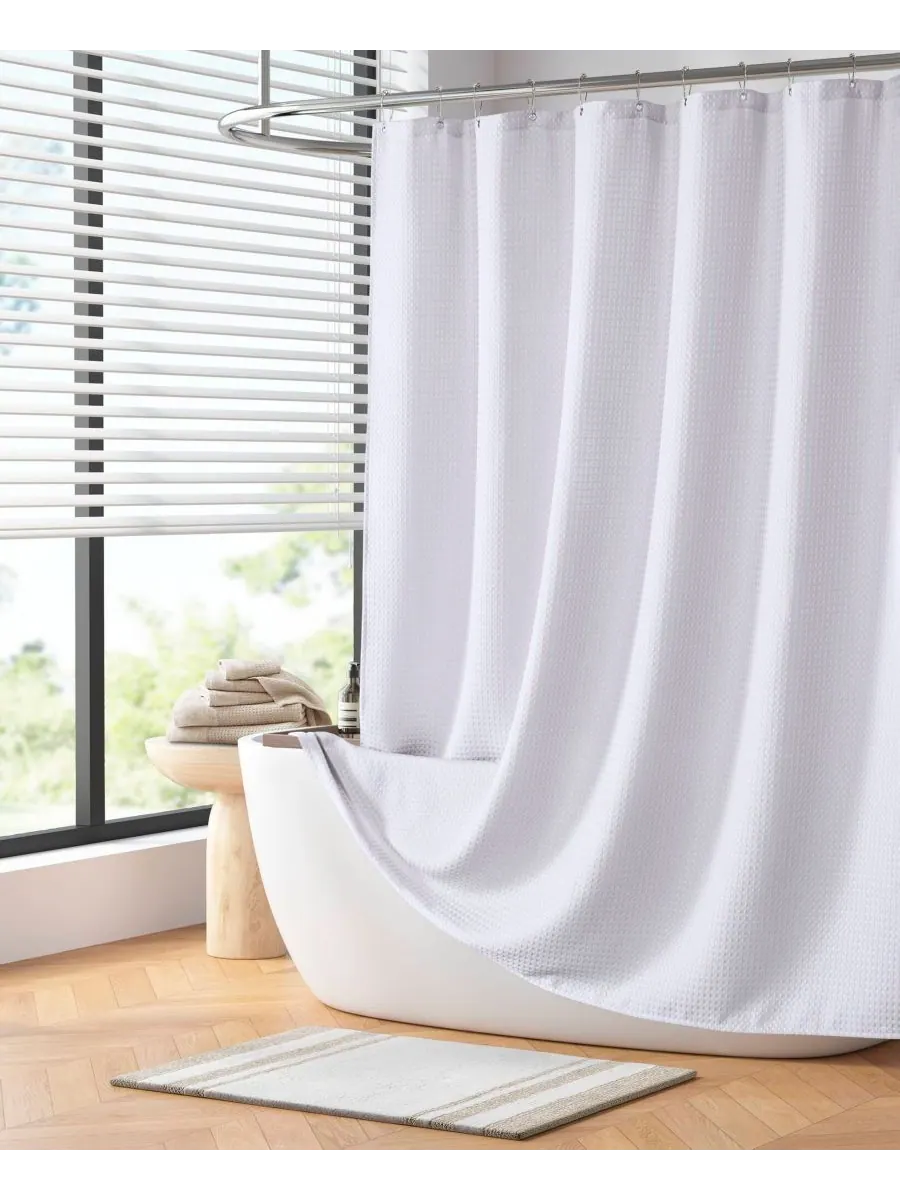Шторка для душа Arbor Waffle, 72" x 72" Madison Park — изображение 1 из 8, белый
