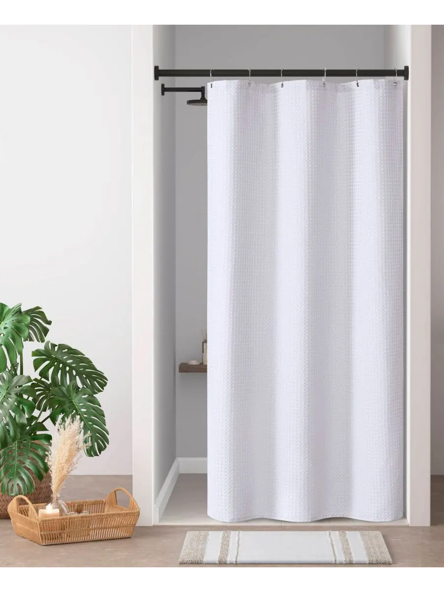 Шторка для душа Arbor Waffle, 72" x 72" Madison Park — изображение 2 из 8, белый