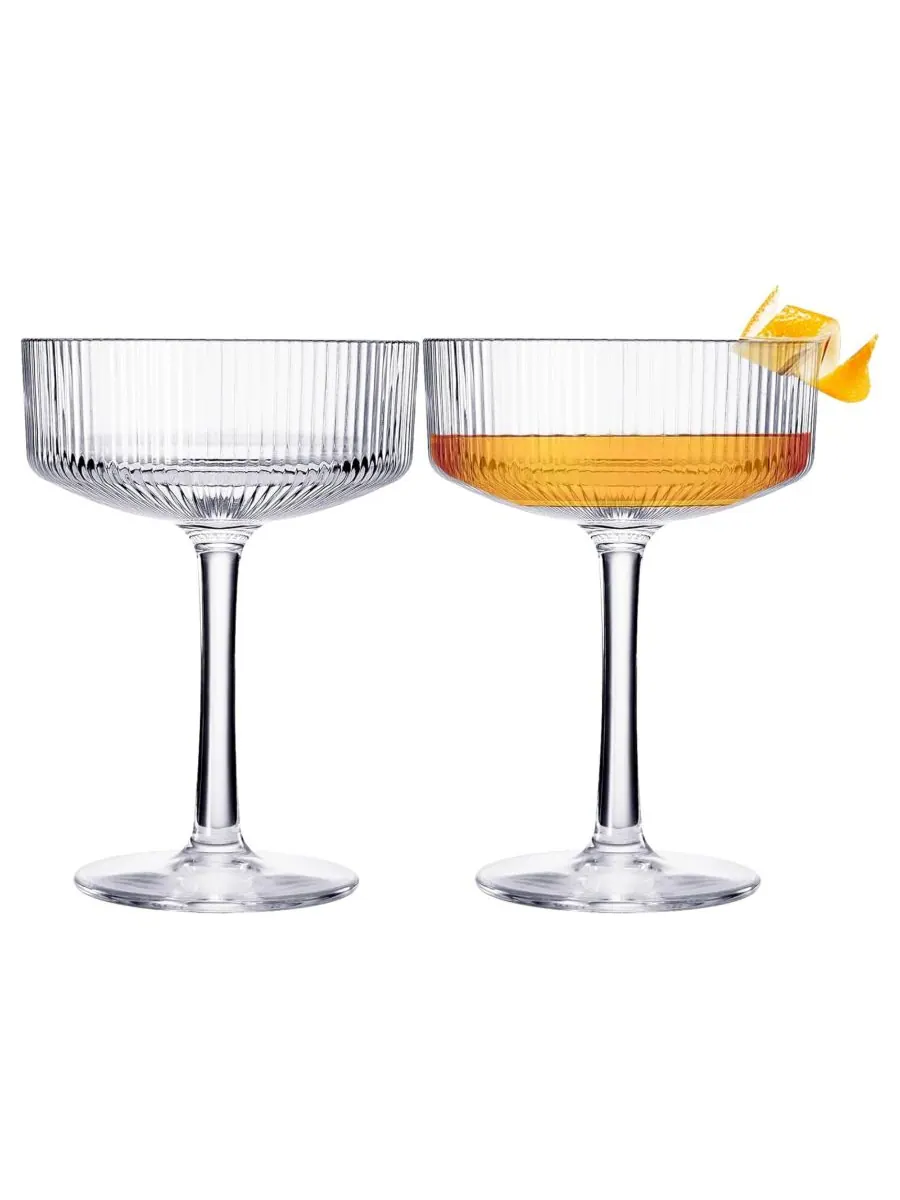 Набор из 2 ударопрочных бокалов для коктейлей Khen Art Deco The Wine Savant — изображение 1 из 6, прозрачный