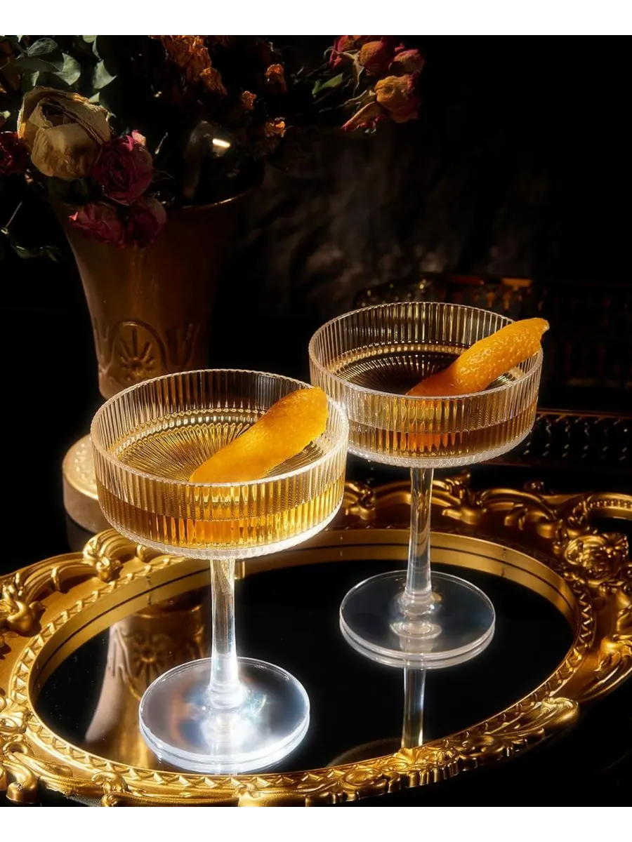 Набор из 2 ударопрочных бокалов для коктейлей Khen Art Deco The Wine Savant — изображение 4 из 6, прозрачный