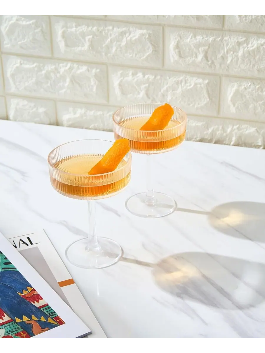 Набор из 2 ударопрочных бокалов для коктейлей Khen Art Deco The Wine Savant — изображение 6 из 6, прозрачный