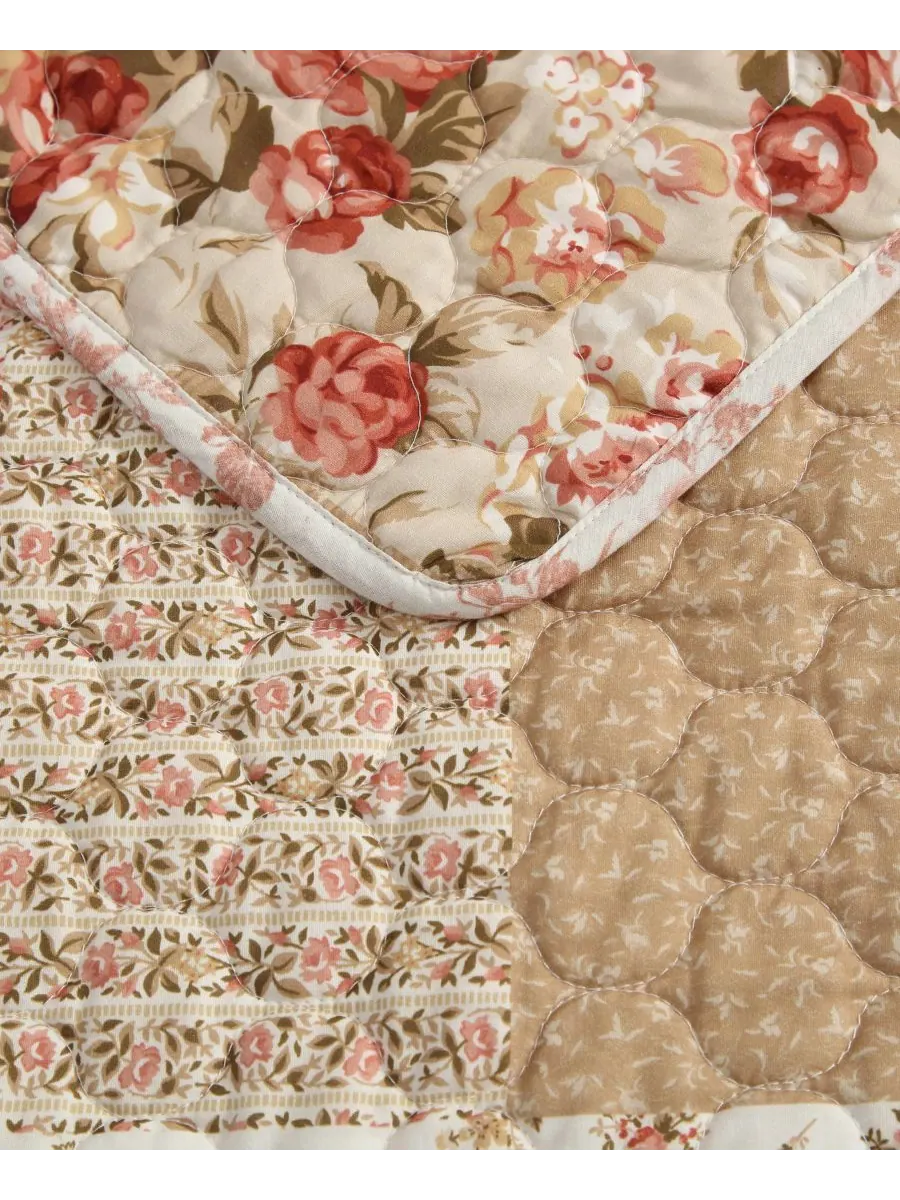 Двустороннее одеяло Harrietta Patchwork, 2 предмета, размер Twin Laura Ashley — изображение 5 из 10, золотистый
