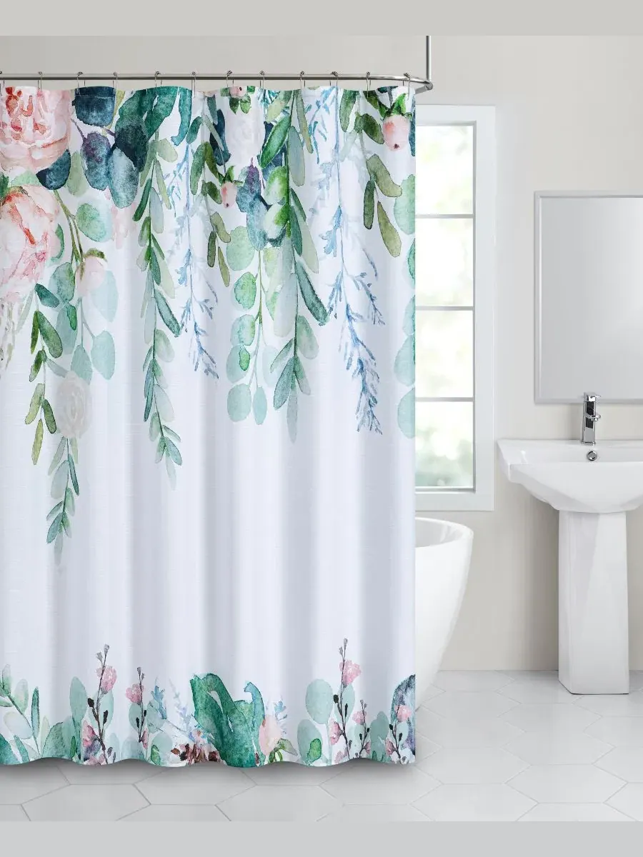 Шторка для ванной с принтом Floral Waterfall Dainty Home — мульти