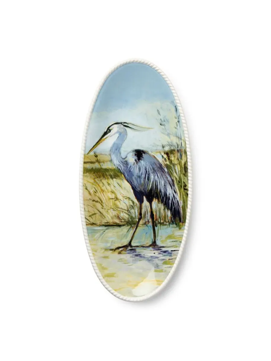 Керамическое блюдо для рыбы с принтом Coastal Birds Certified International — изображение 1 из 3, мульти