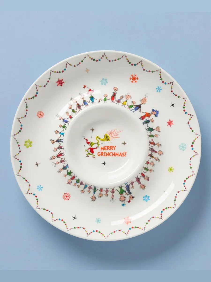 Сервировочная миска для закусок Merry Grinchmas Lenox — изображение 2 из 5, зеленый