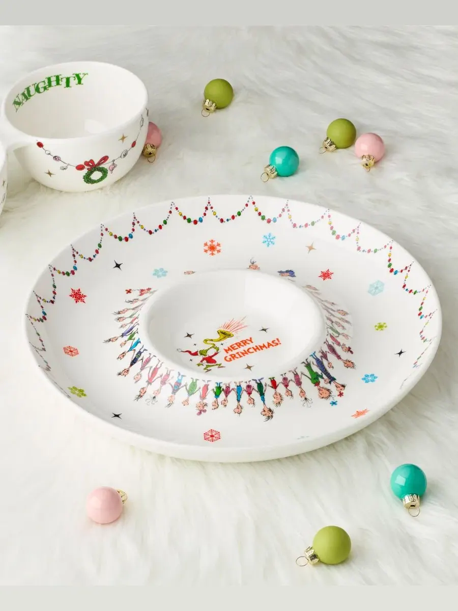 Сервировочная миска для закусок Merry Grinchmas Lenox — изображение 3 из 5, зеленый