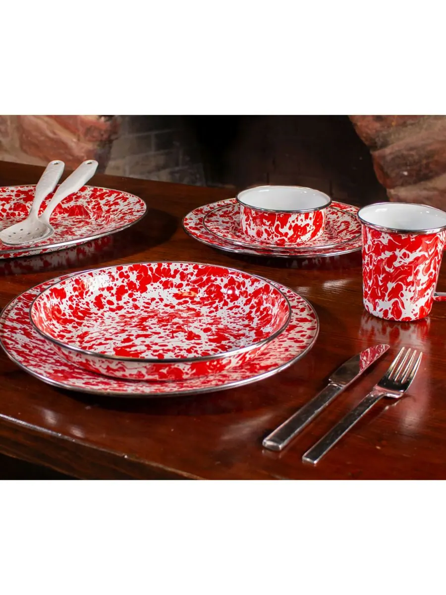 Сервировочная миска из коллекции Swirl Enamelware — изображение 3 из 5, красный