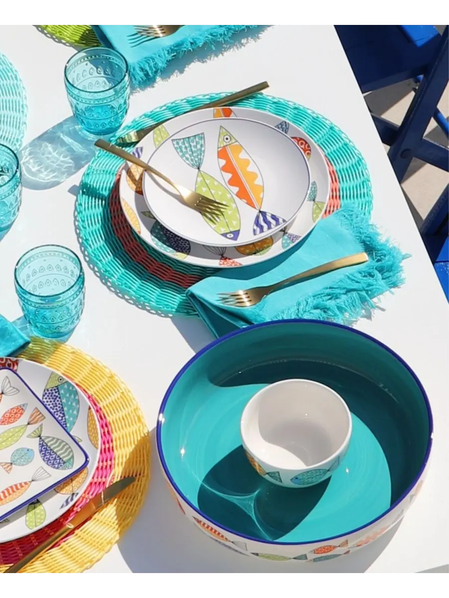 Набор чипсов и соуса Fresh Catch Euro Ceramica — изображение 4 из 4, белый мульти