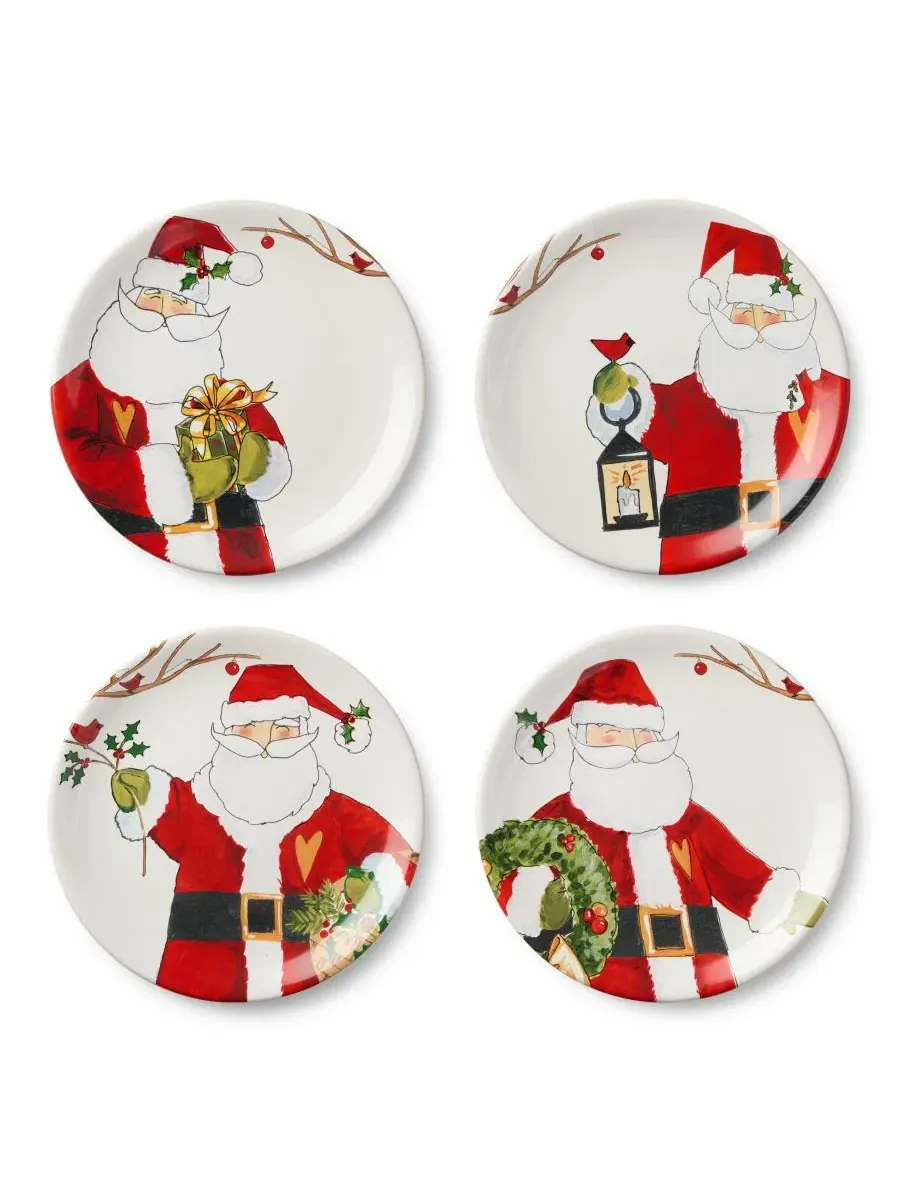 Набор тарелок для десерта Santa Delight, 4 шт, 23 см, керамика Certified International — изображение 1 из 5, мульти