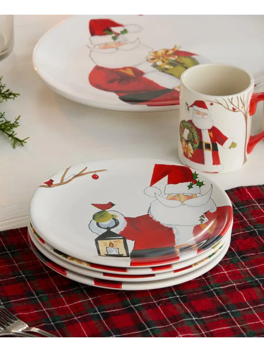 Набор тарелок для десерта Santa Delight, 4 шт, 23 см, керамика Certified International — изображение 5 из 5, мульти