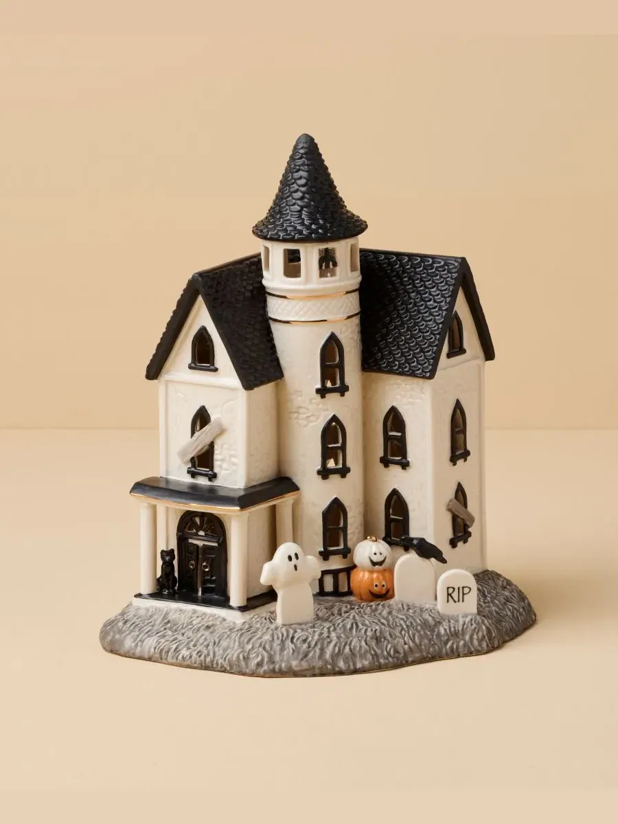 Фарфоровая фигурка с подсветкой Vintage Halloween LED Manor Lenox — изображение 4 из 9, белый