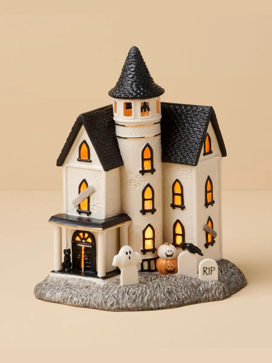 Фарфоровая фигурка с подсветкой Vintage Halloween LED Manor Lenox — изображение 5 из 9, белый