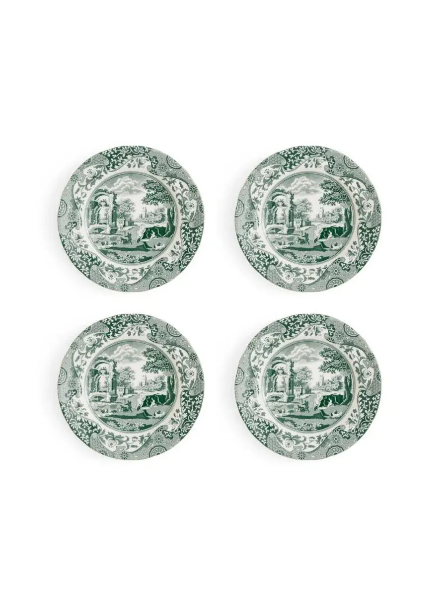 Набор из 4 итальянских салатных тарелок Heritage Green Spode — изображение 1 из 10, зеленый