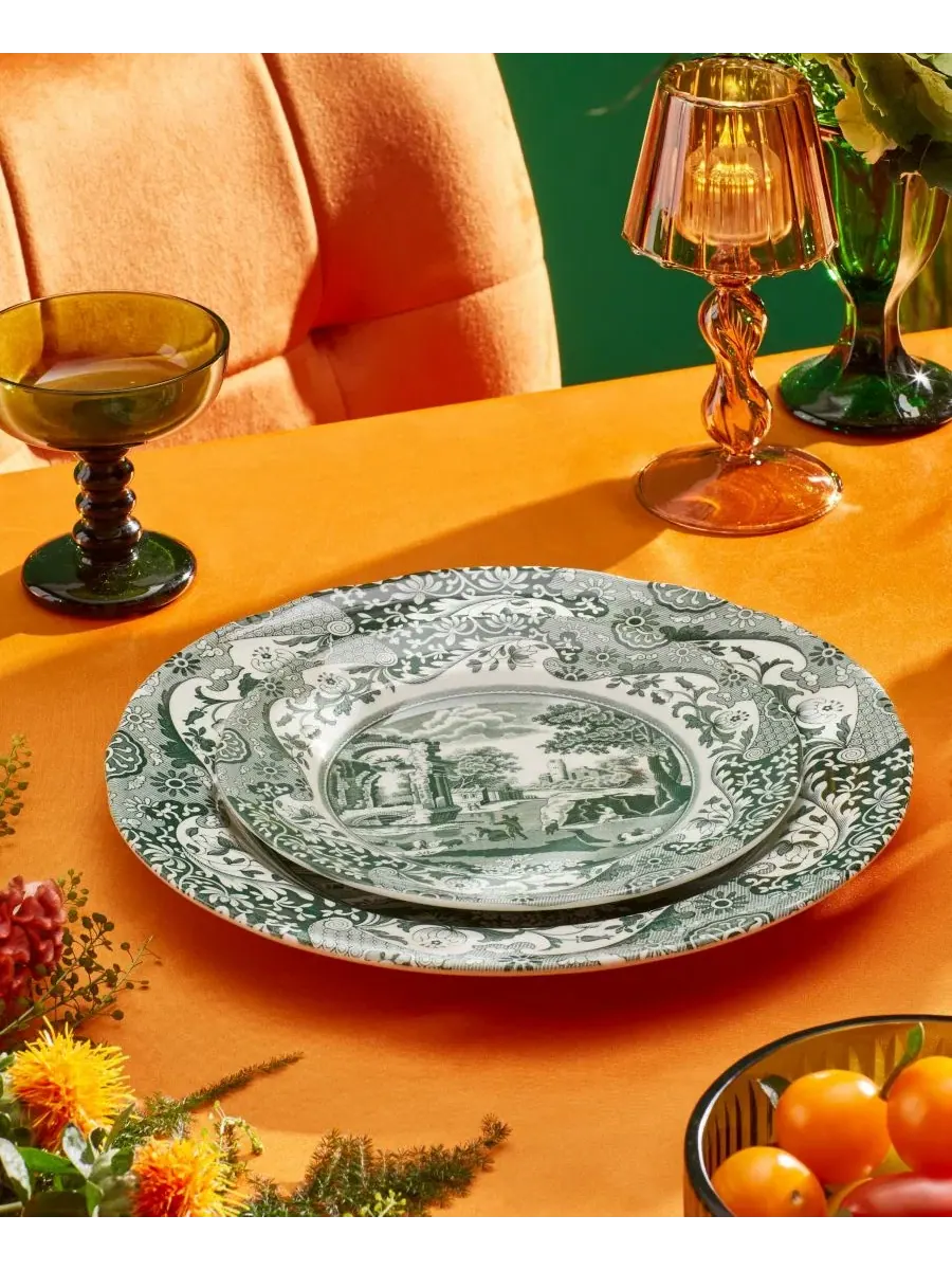 Набор из 4 итальянских салатных тарелок Heritage Green Spode — изображение 2 из 10, зеленый