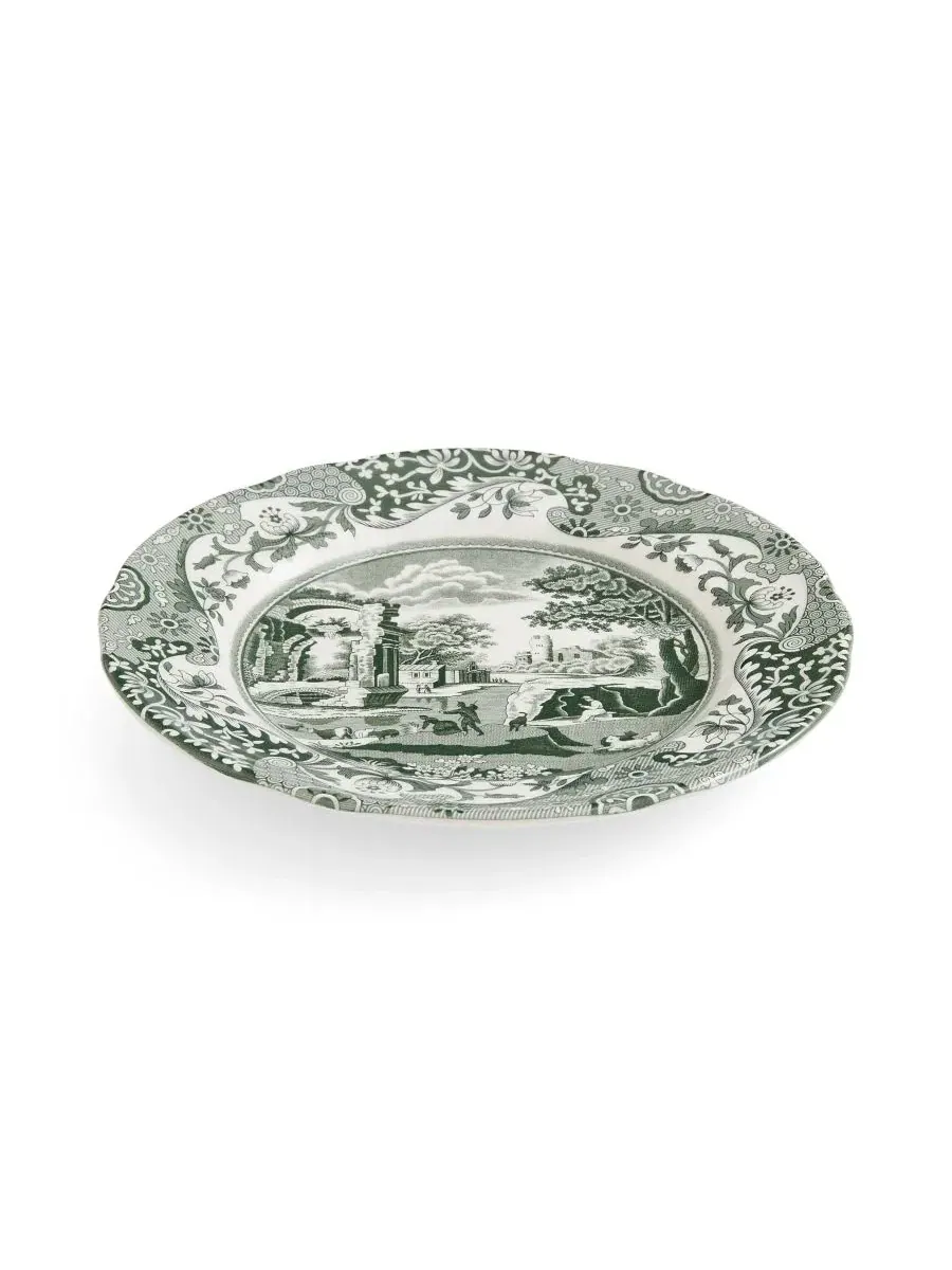 Набор из 4 итальянских салатных тарелок Heritage Green Spode — изображение 5 из 10, зеленый