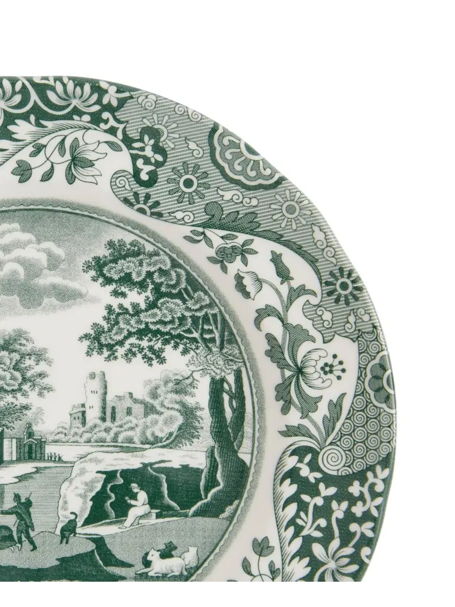 Набор из 4 итальянских салатных тарелок Heritage Green Spode — изображение 7 из 10, зеленый