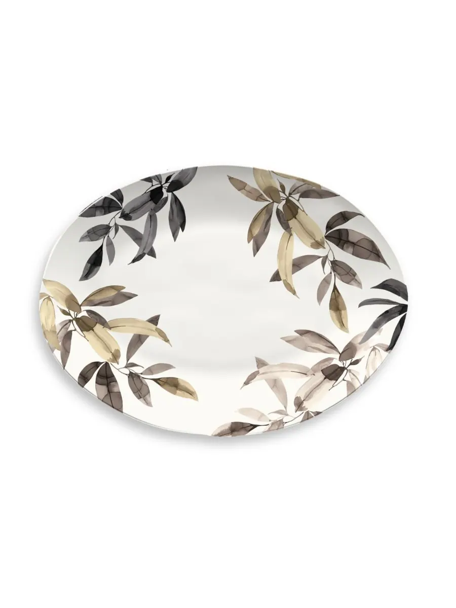 Овальное блюдо «Балийские листья», 18,9 дюймов Abode Homewares — изображение 1 из 1, коричневый