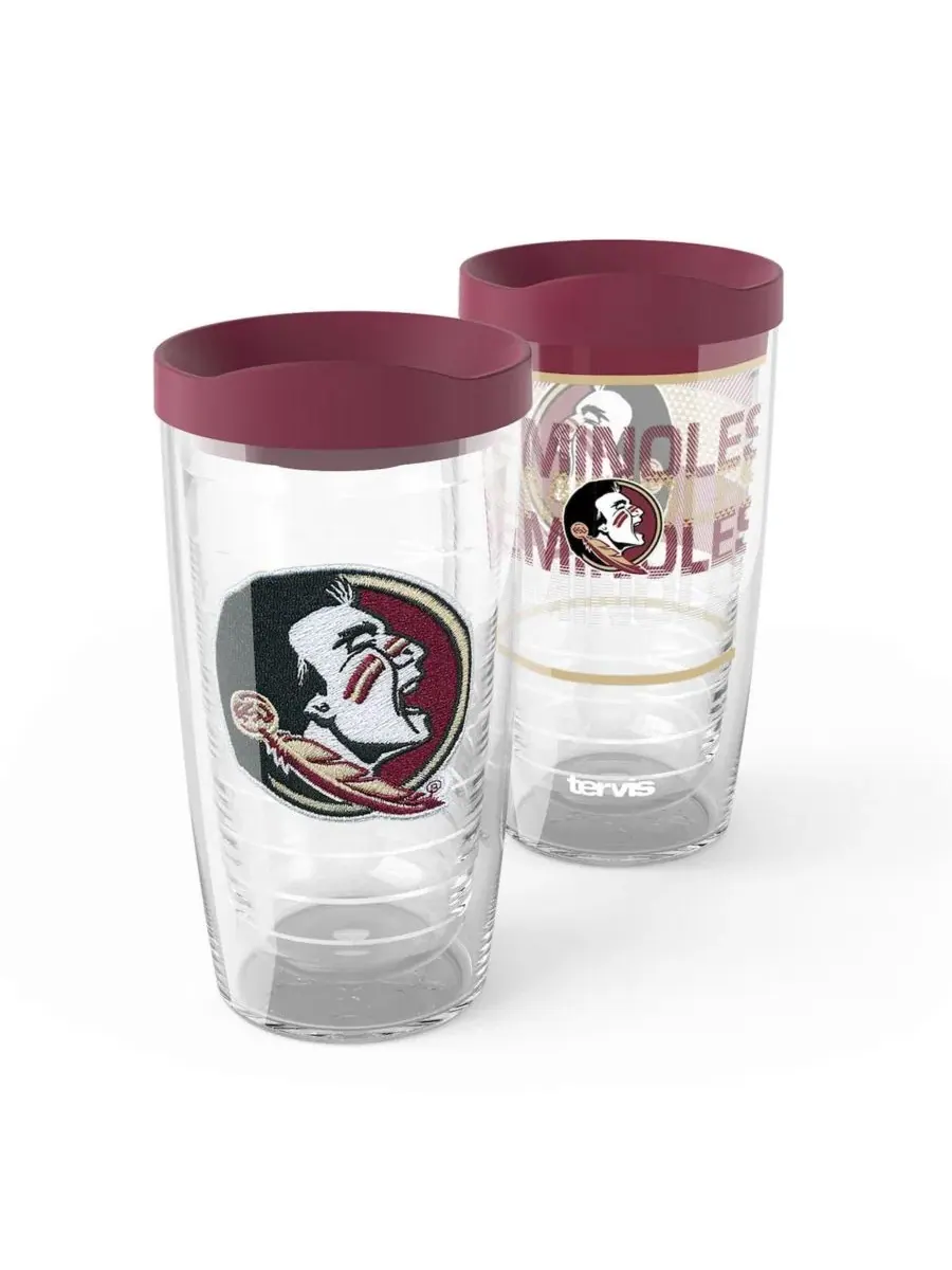 Набор из 2 стаканов Tervis с эмблемой Florida State Seminoles, 16 унций, 0,47 л