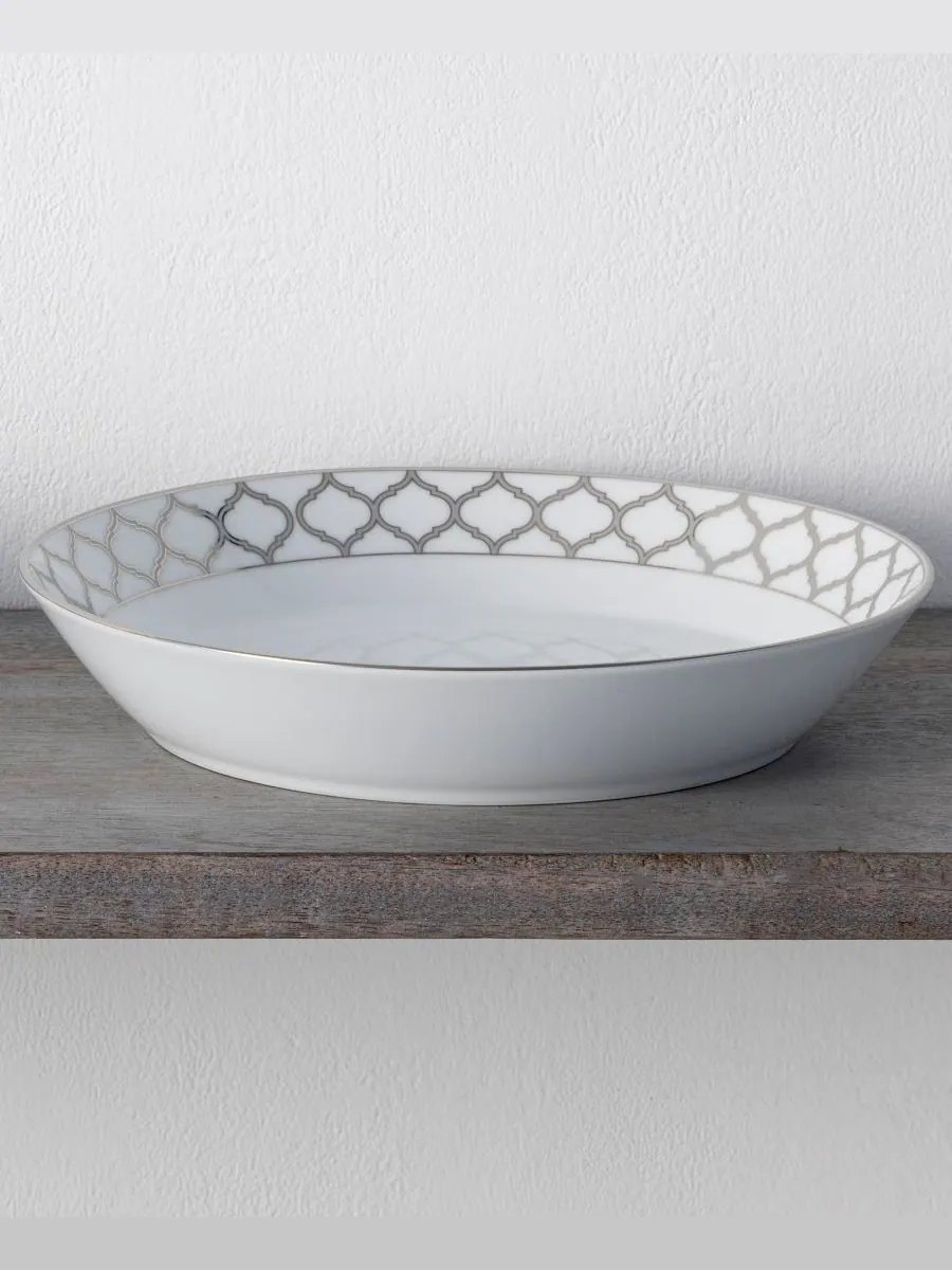 Набор из 4 обеденных тарелок Eternal Palace Coupe, на 4 персоны Noritake — изображение 4 из 4, серебристый