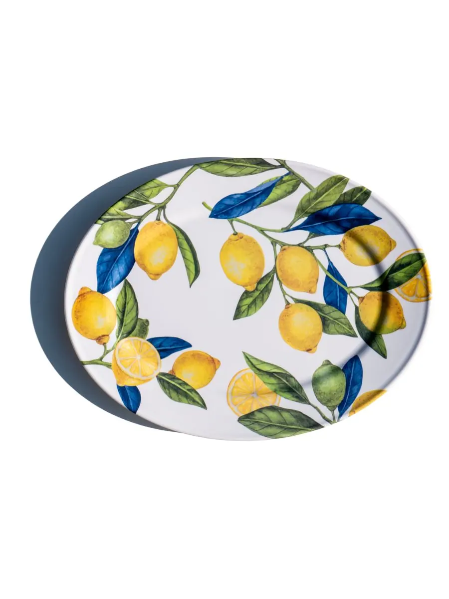 Овальное блюдо «Лимонный сад» Abode Homewares — изображение 1 из 3, желтый