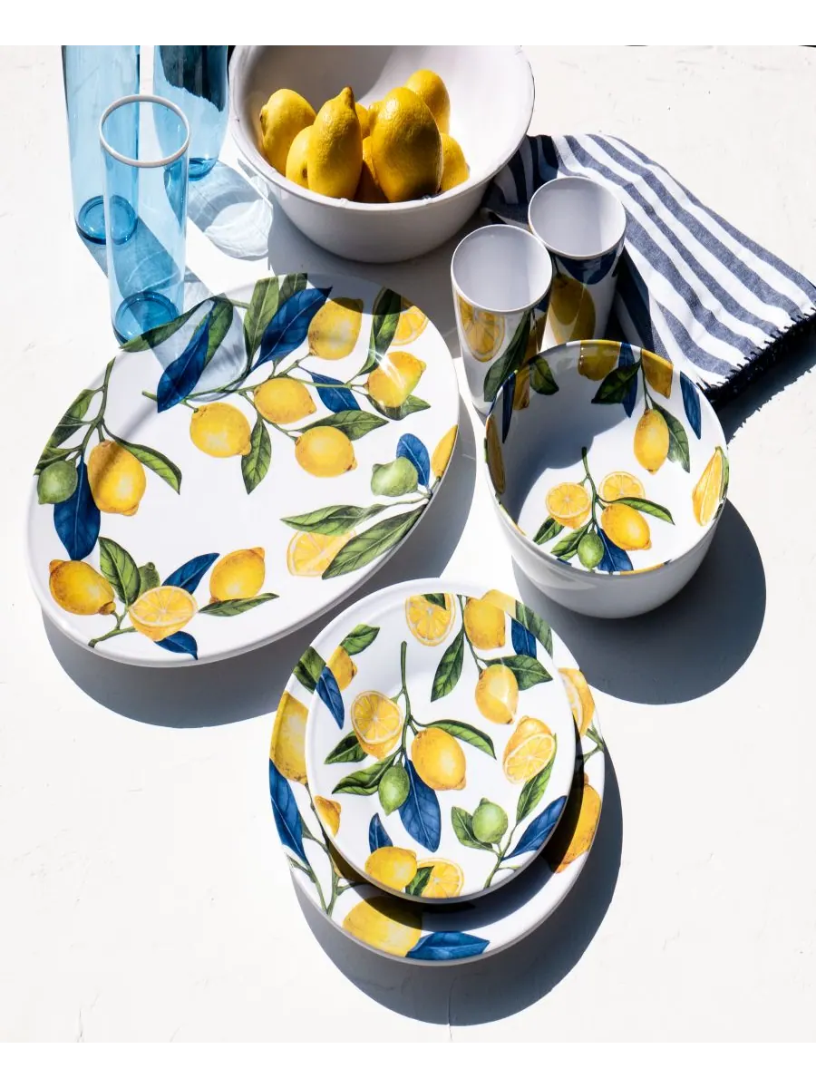 Овальное блюдо «Лимонный сад» Abode Homewares — изображение 2 из 3, желтый