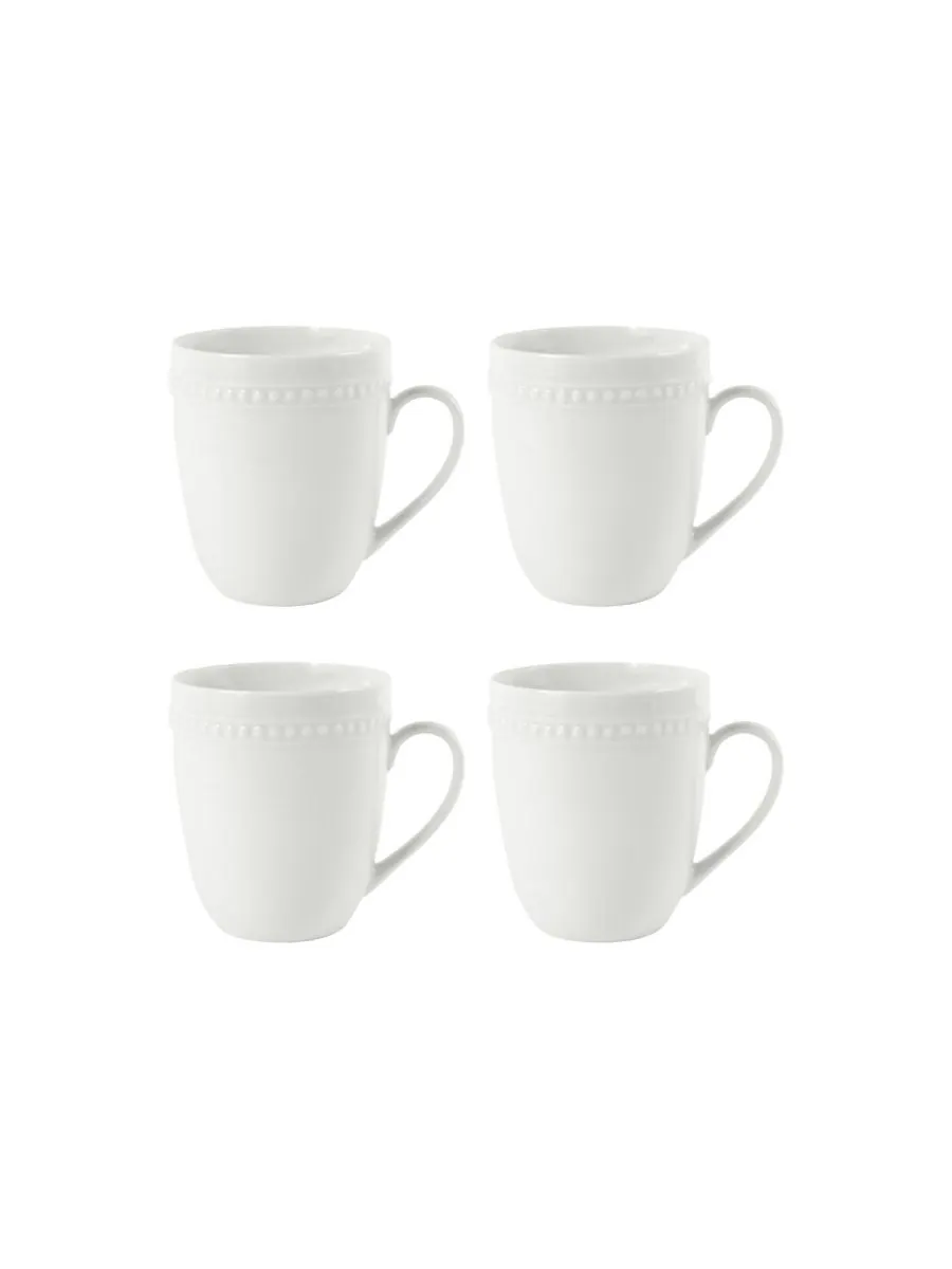 Набор из 4 кружек Everyday Whiteware с бусинами Fitz and Floyd — изображение 1 из 3, белый