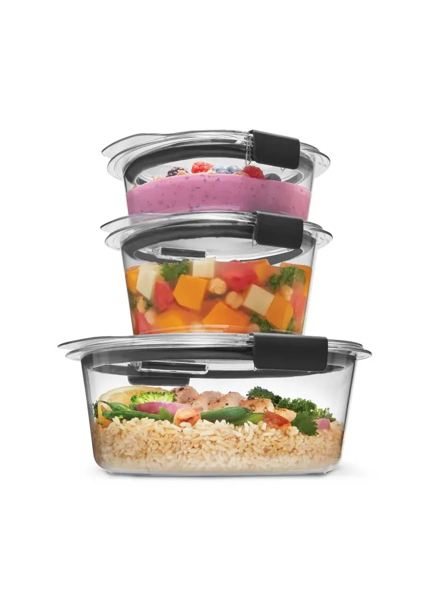 Набор из 6 круглых герметичных контейнеров для хранения продуктов Brilliance Rubbermaid — прозрачный
