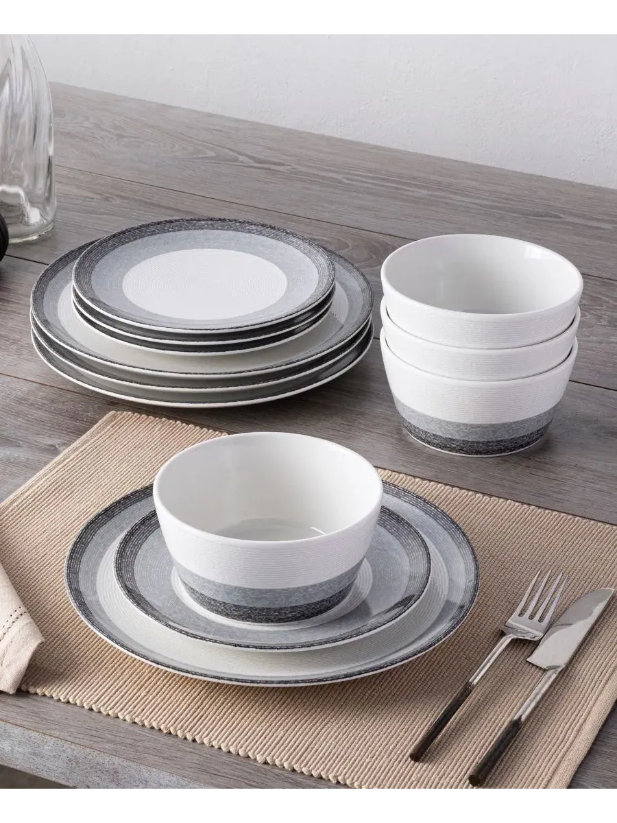 Салатная тарелка Colorscapes Layers Coupe, 21 см Noritake — изображение 12 из 20, темно-серый