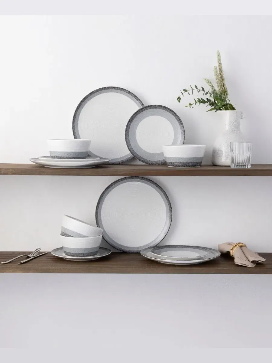 Салатная тарелка Colorscapes Layers Coupe, 21 см Noritake — изображение 15 из 20, темно-серый