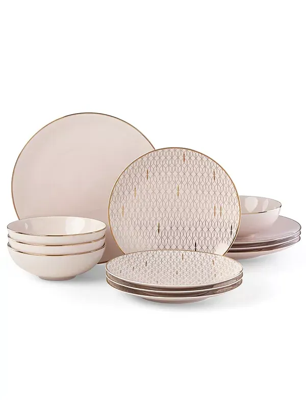 Набор столовых приборов Trianna из 12 предметов, сервиз на 4 персоны Lenox — изображение 1 из 4, пудровый розовый