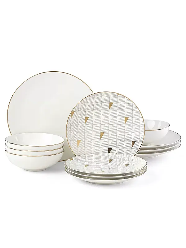 Набор столовых приборов Trianna из 12 предметов, сервиз на 4 персоны Lenox — изображение 2 из 4, пудровый розовый