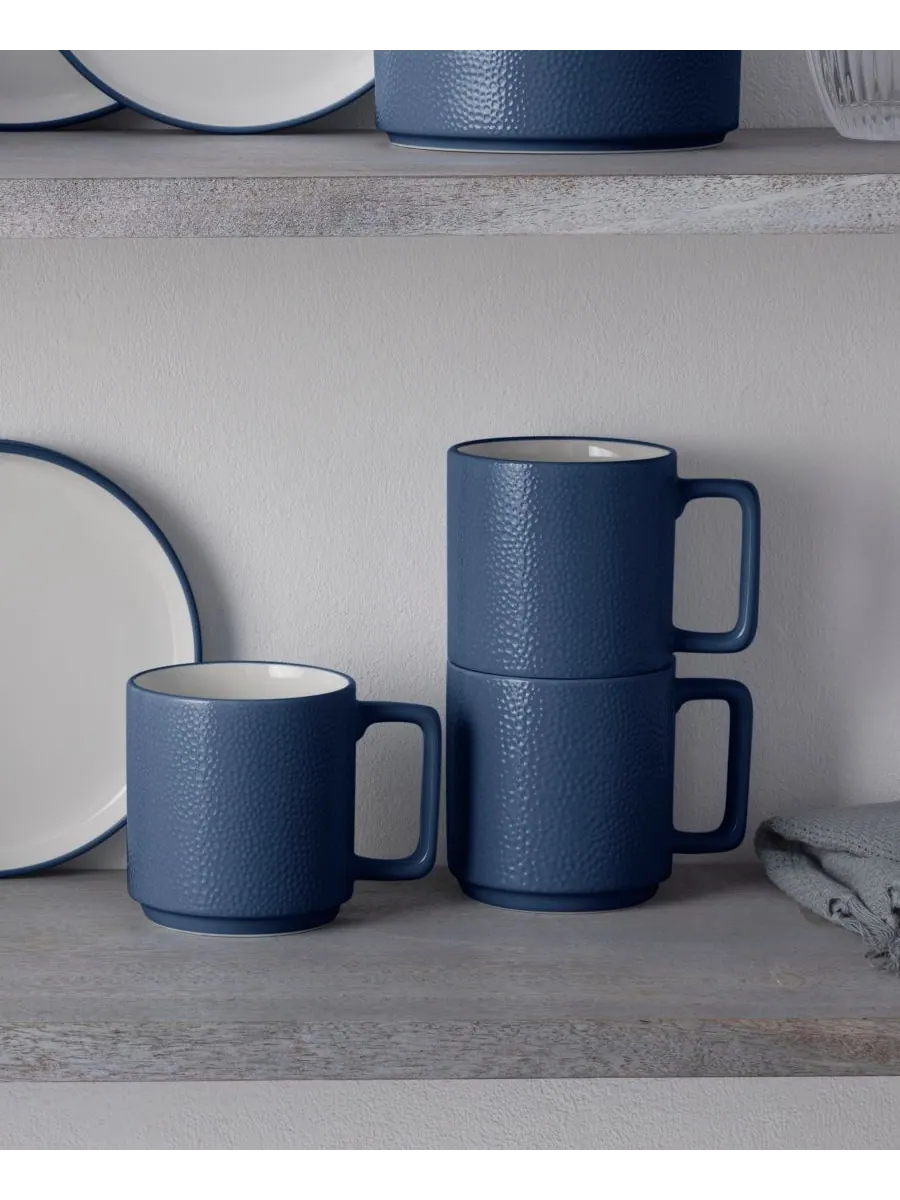 Набор из 4 кружек Colortex Stone Stax Noritake — изображение 3 из 7, синий