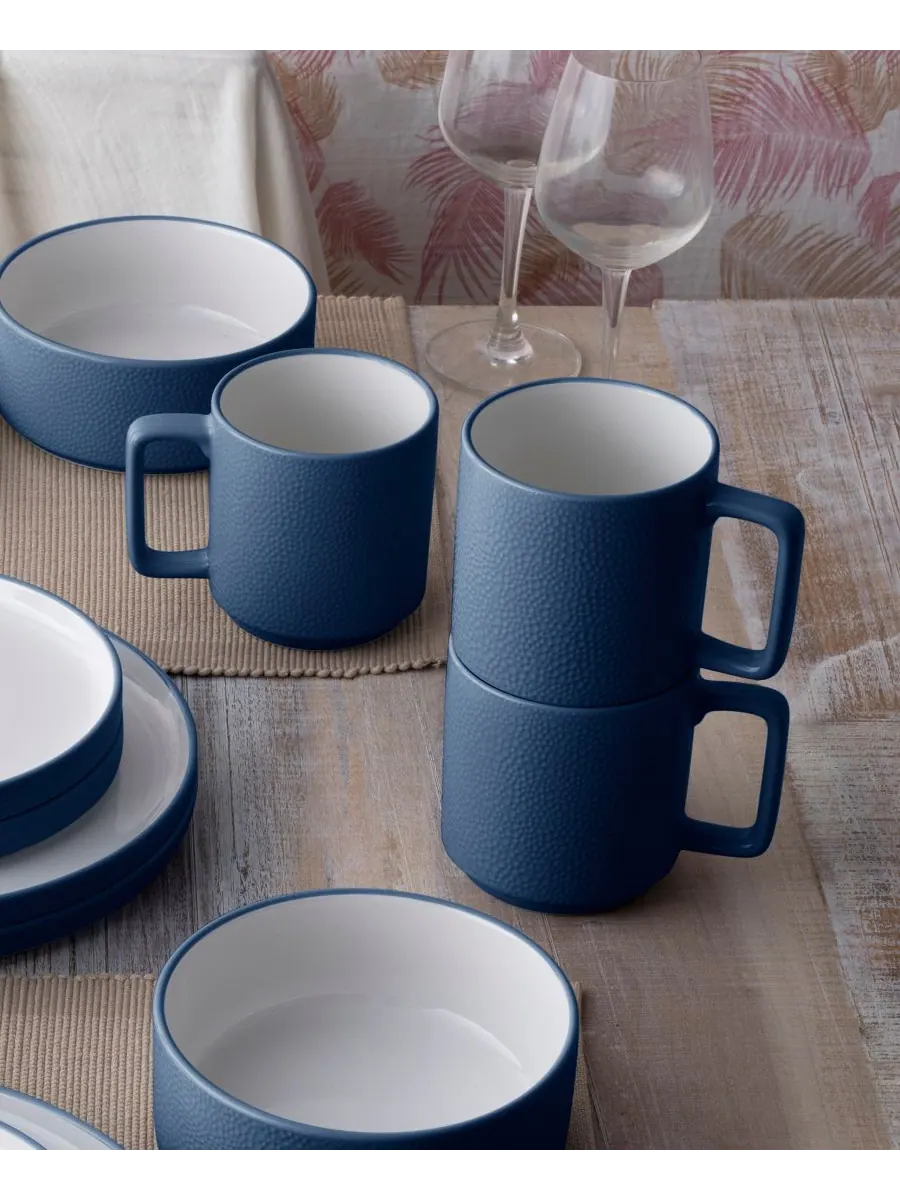 Набор из 4 кружек Colortex Stone Stax Noritake — изображение 5 из 7, синий