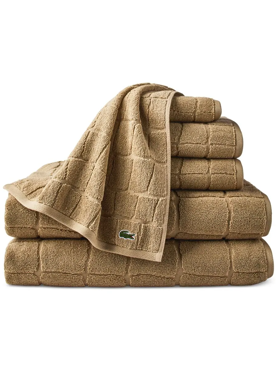 Хлопковая мочалка heritage croc scale, 13 x 13 дюймов. Lacoste Home — изображение 5 из 8, бежевый
