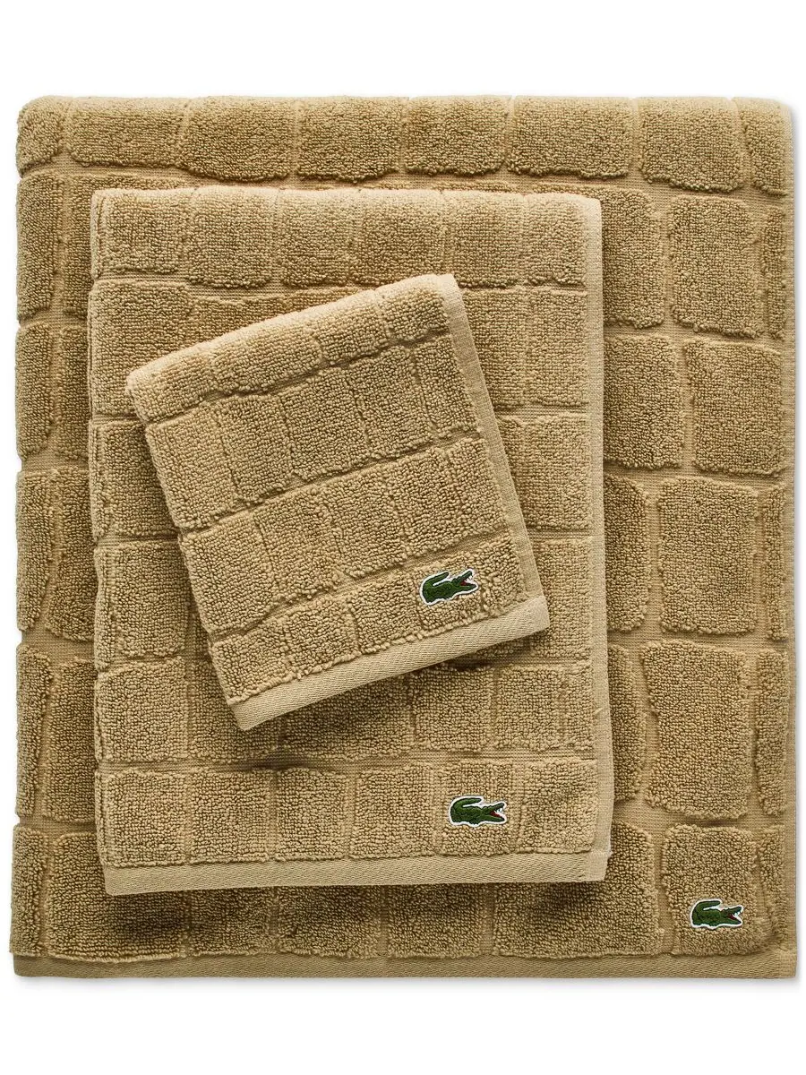Хлопковая мочалка heritage croc scale, 13 x 13 дюймов. Lacoste Home — изображение 7 из 8, бежевый