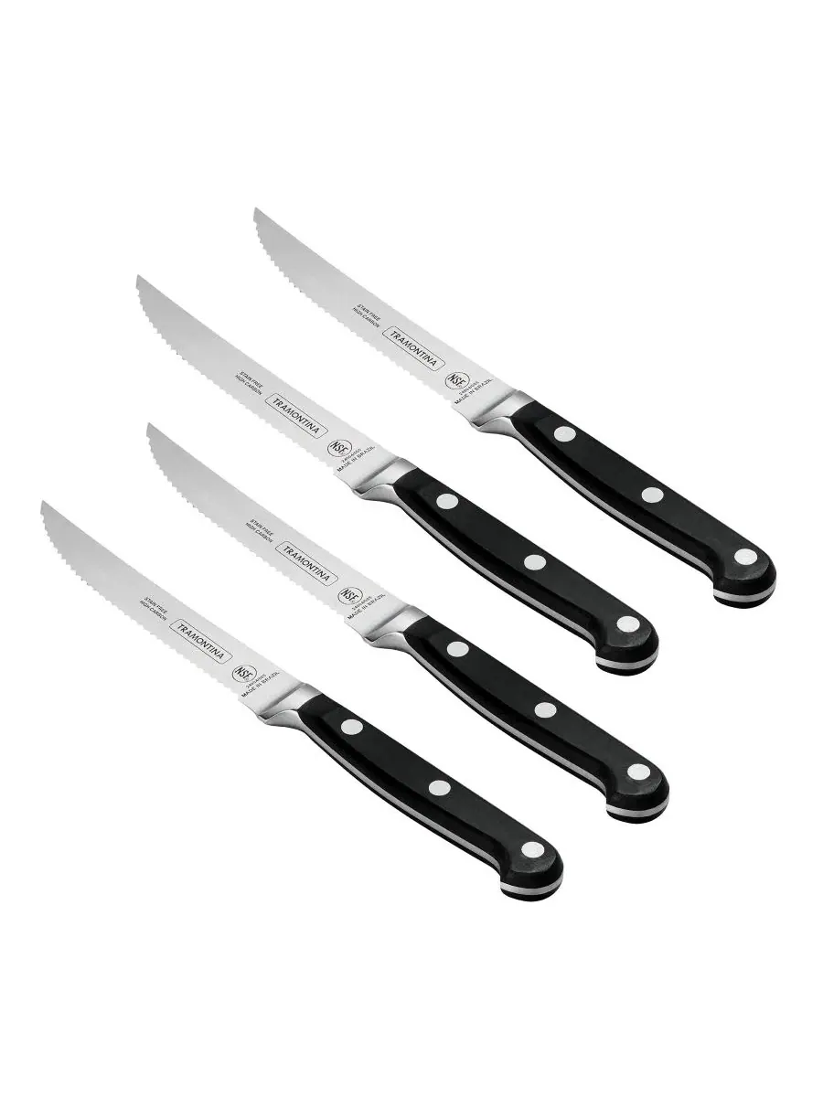 Набор столовых ножей для стейка Pro Series Serrated 4 предмета Tramontina — изображение 1 из 7, черный