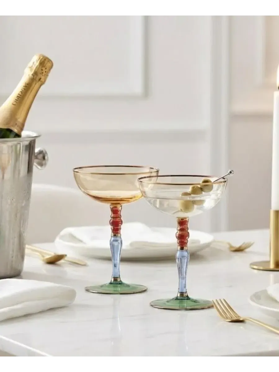 Набор из 2 янтарных бокалов Renaissance Amber Coupe The Wine Savant — изображение 3 из 5, мульти