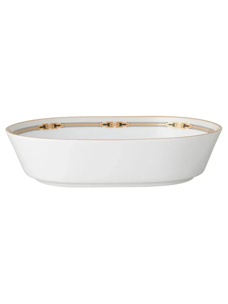 Овальная овощная миска Empire Gold объемом 907 г (955 мл) Noritake — изображение 1 из 4, золотистый белый